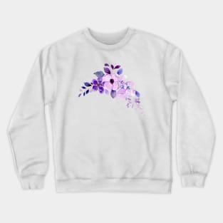 Purple Watercolor Wild Flower Crewneck Sweatshirt